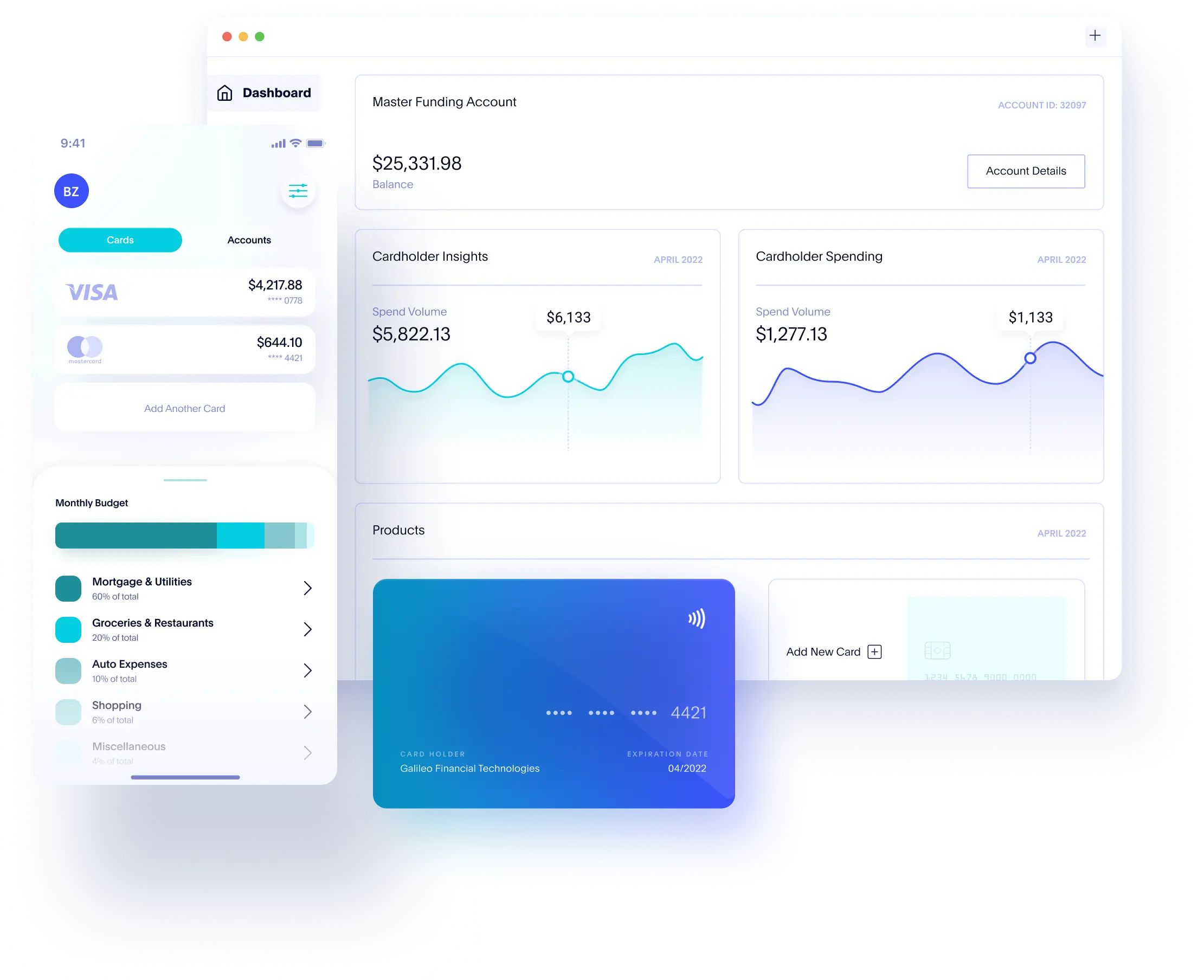 collage of mock ui for api call and push notifications.