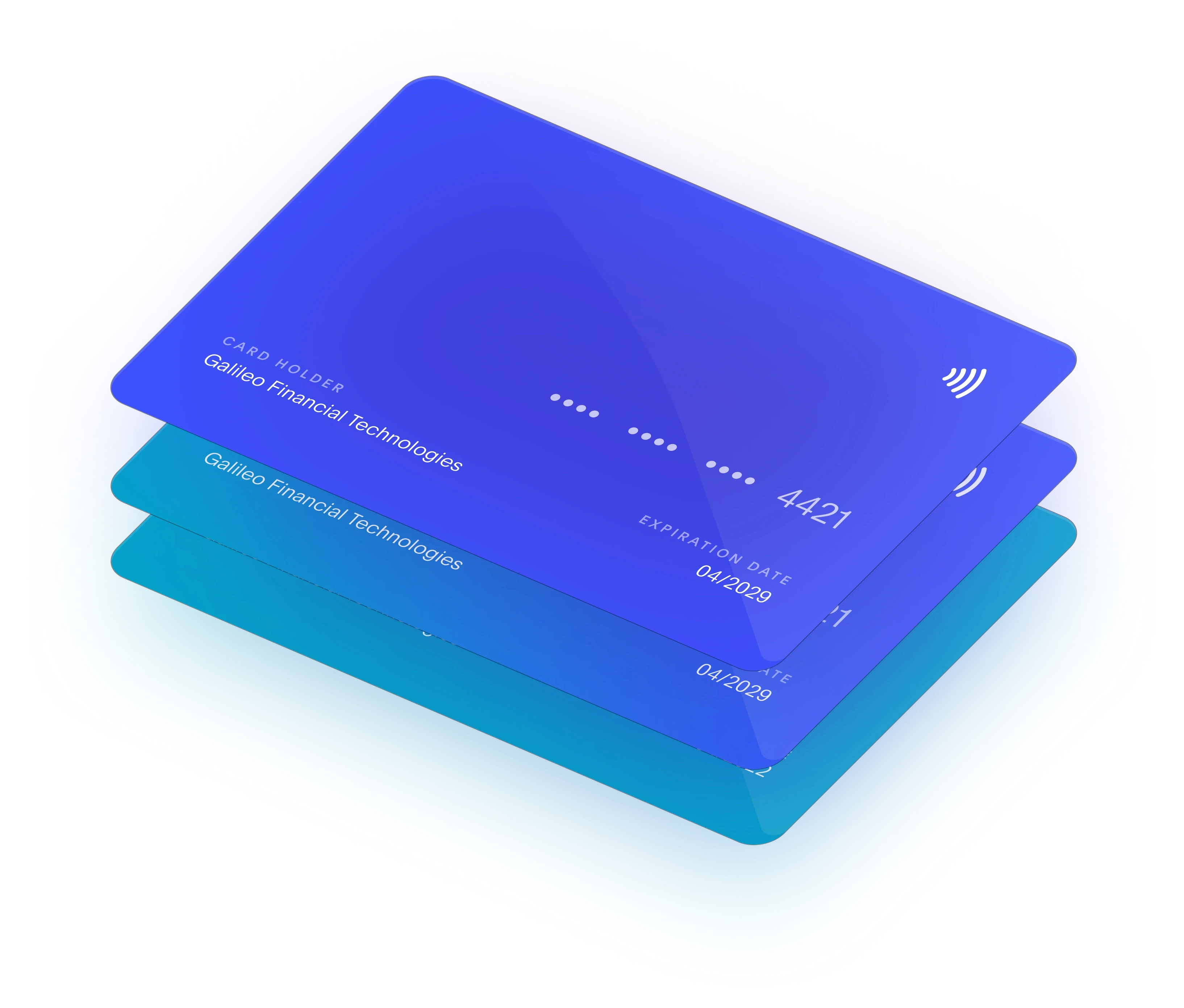 a stack of 3 credit cards
